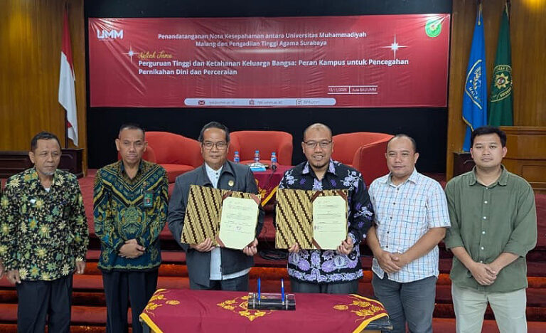 Gaungkan Peran Perguruan Tinggi dan Ketahanan Keluarga Bangsa, UMM dan Pengadilan Tinggi Agama Surabaya Tanda Tangani Perjanjian Kerja Sama